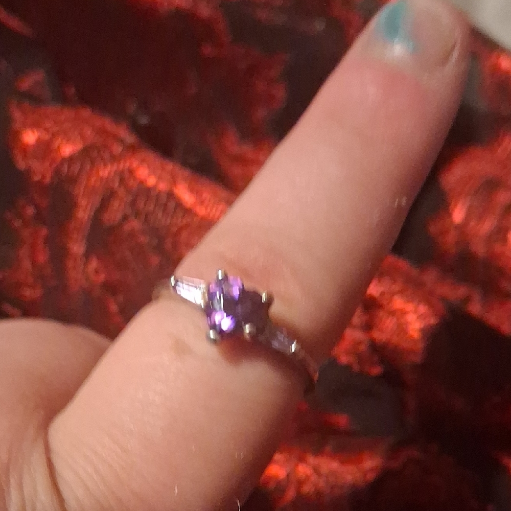 Elegant Purple Gemstone Silver Ring